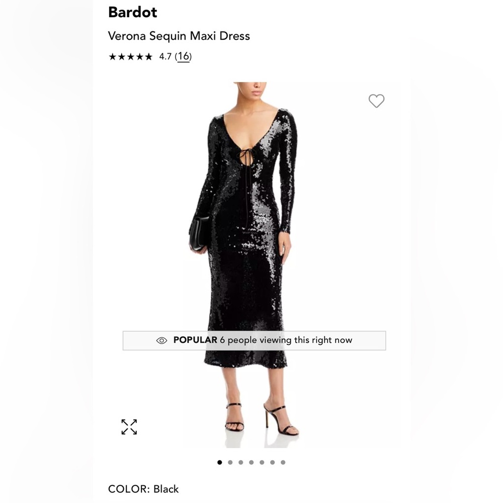 Bardot Black Sequin Maxi Dress